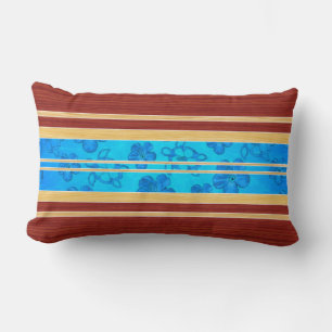 Honu Hawiian Faux Wood Surfboard Lumbar Pillow