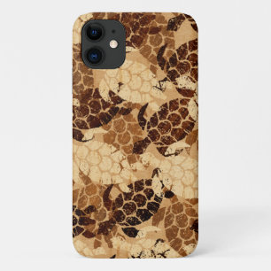 Honu Sea Turtle Hawaiian Aloha Faux Koa Wood iPhone 11 Case