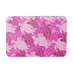 Honu Sea Turtle Hawaiian Aloha Pink Bath Mat