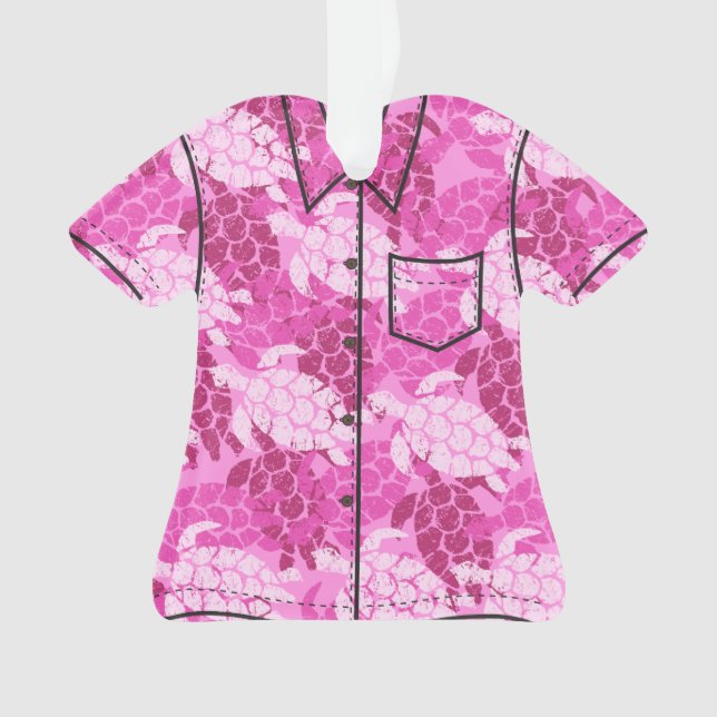 Honu Sea Turtle Hawaiian Aloha Shirt Ornament (Front)