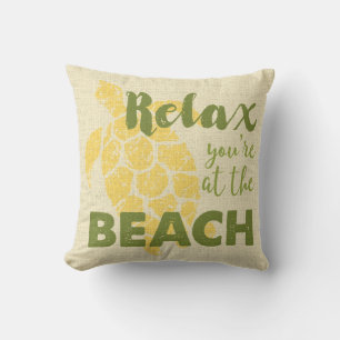 Honu Sea Turtle Hawaiian Relax Beach Reversible Outdoor Pillow