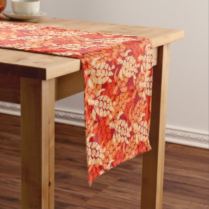 Honu Sea Turtle Hawaiian Tapa -Papaya Short Table Runner