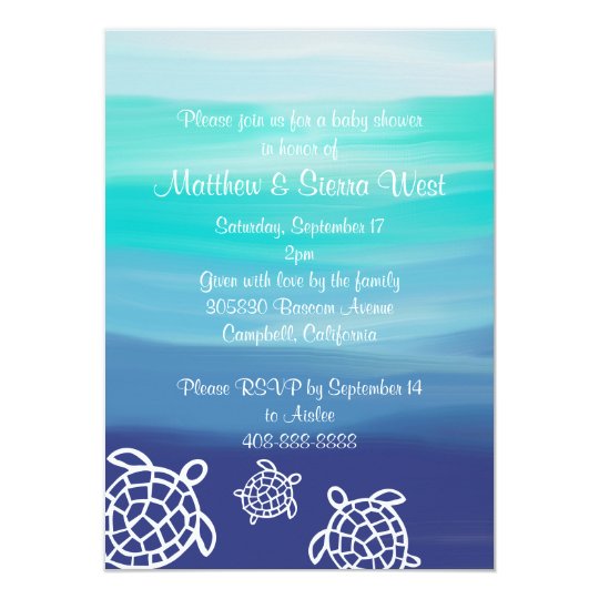 Honu Sea Turtles Couples Baby Shower Card