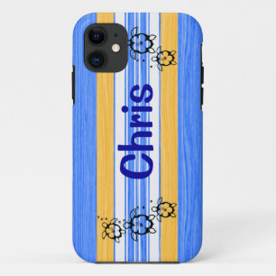 Honu Turtles Blue Stripes iPhone 11 Case