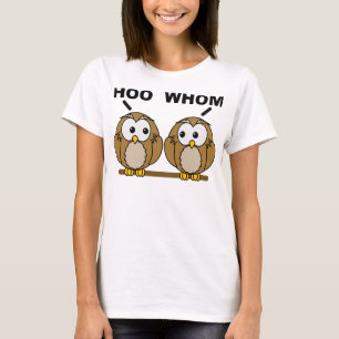 Hoo lequel T-shirt drôle de hiboux de grammaire