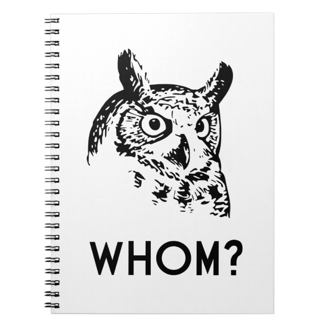 Hoo Who Whom Grammar Owl Notebook (Front)
