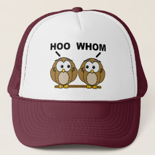 Hoo Whom Grammar Owls Funny Ball Cap Trucker Hat
