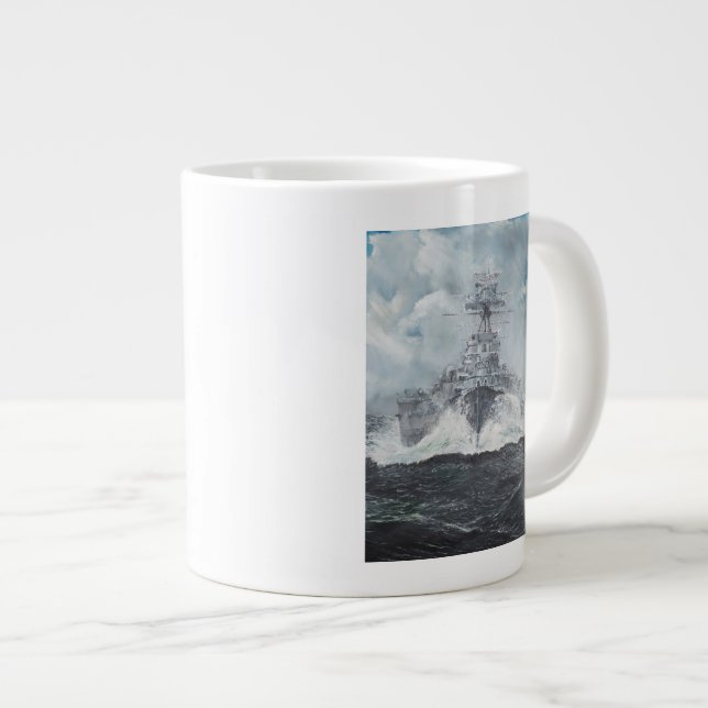 Hood heads for Bismarck 23rdMay 1941. 2014 Large Coffee Mug (Front Right)