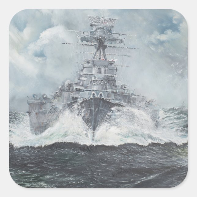Hood heads for Bismarck 23rdMay 1941. 2014 Square Sticker (Front)