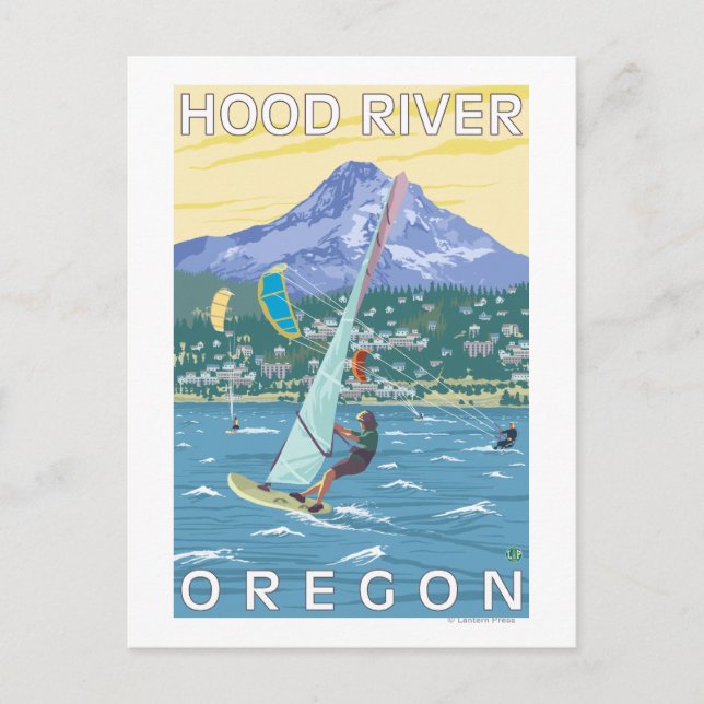 Hood River, ORWind Surfers & Kite Boarders Postcard (Front)