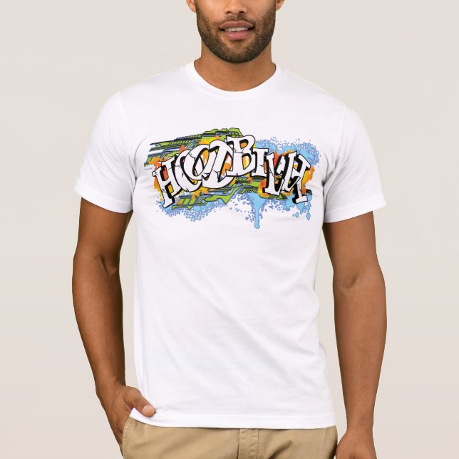 Hoodbilly Techno Splash Graffiti #2 T-Shirt (Front)