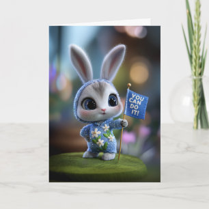 Hooded Baby Bunny “You Can Do It” Encouragement Card