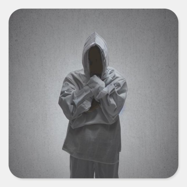 Hooded Character Square Sticker (Front)