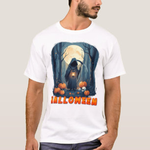 Hooded Figure Holding Lantern T-Shirt