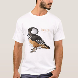 Hooded merganser bird cartoon illustration T-Shirt
