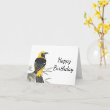 Hooded Oriole White Background Birthday