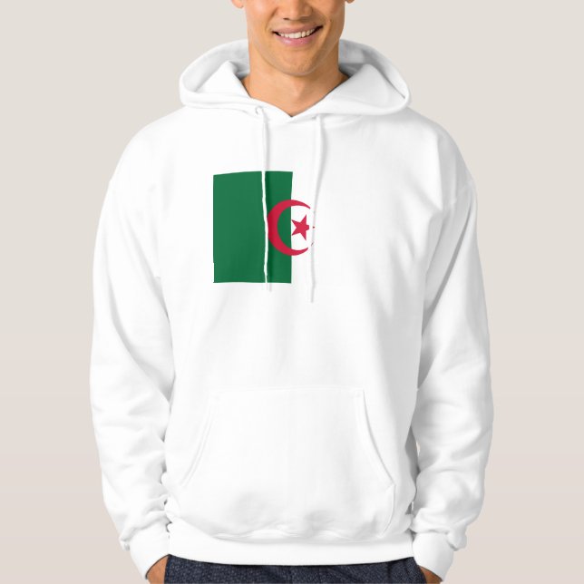 Hooded Sweatshirt with Flag of Algeria (Front)