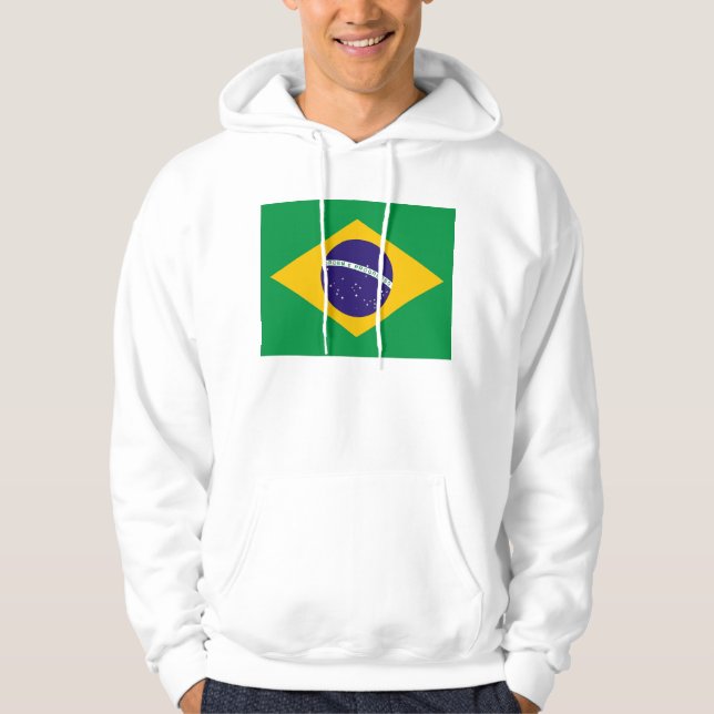 Hooded Sweatshirt with Flag of Brazil (Front)