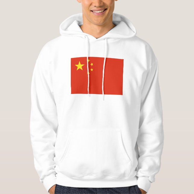 Hooded Sweatshirt with Flag of China (Front)