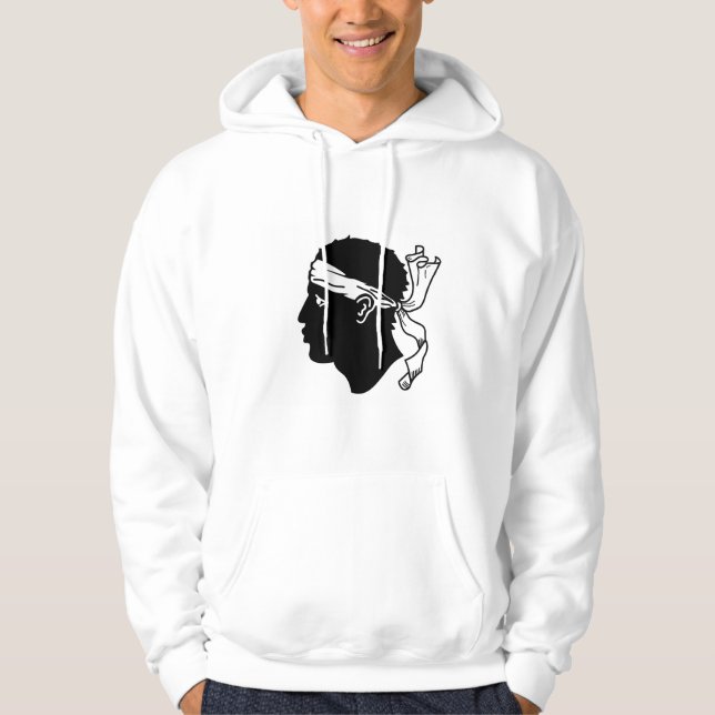 Hooded Sweatshirt with Flag of Corsica, France (Front)