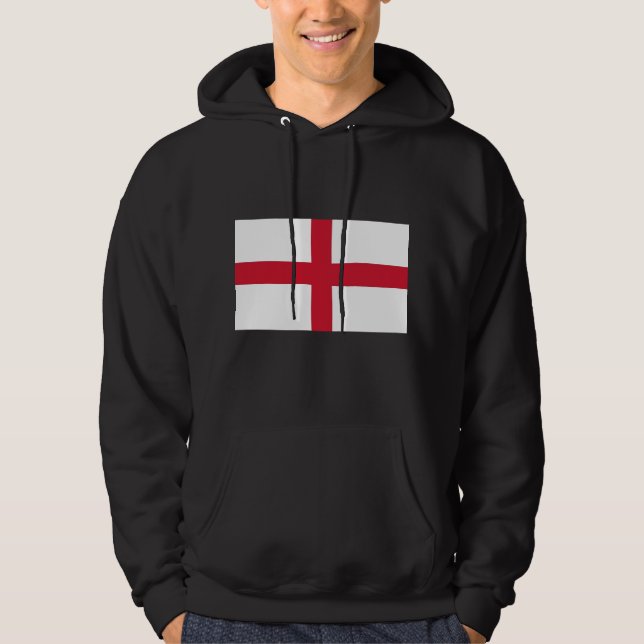 Hooded Sweatshirt with Flag of England (Front)
