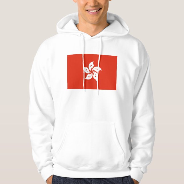 Hooded Sweatshirt with Flag of Hong Kong, China (Front)