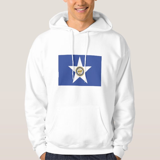 Hooded Sweatshirt with Flag of Houston, USA (Front)