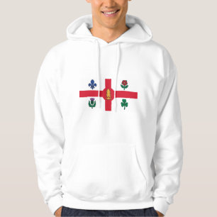 Hooded Sweatshirt with Flag of Montreal, Canada