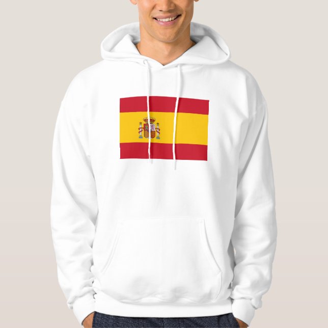 Hooded Sweatshirt with Flag of Spain (Front)