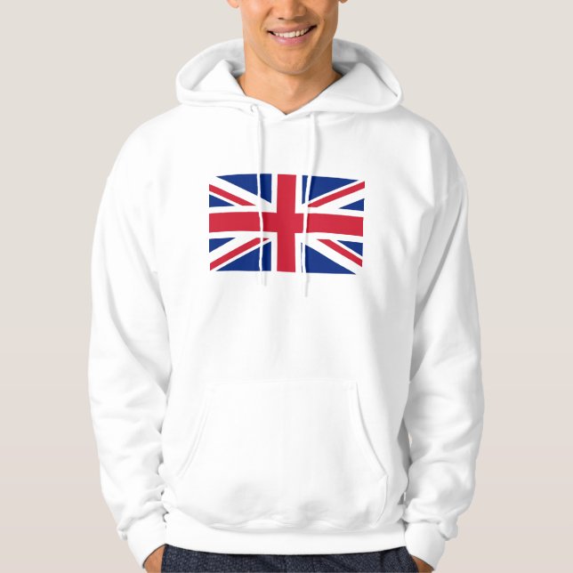 Hooded Sweatshirt with Flag of United Kingdom (Front)