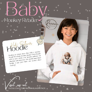 Hoodie bébé singe lecteur pour fille