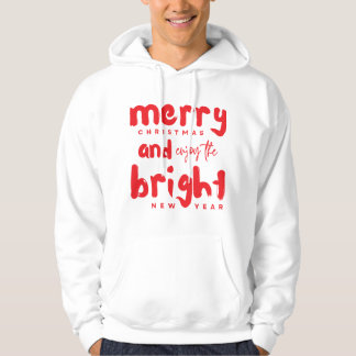 Hoodie : Merry Christmas & New Year (white)