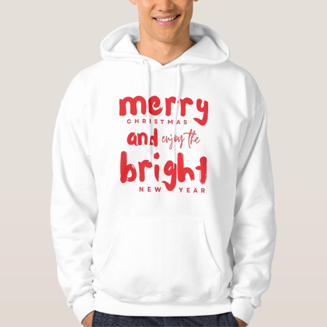 Hoodie : Merry Christmas & New Year (white) (Front)