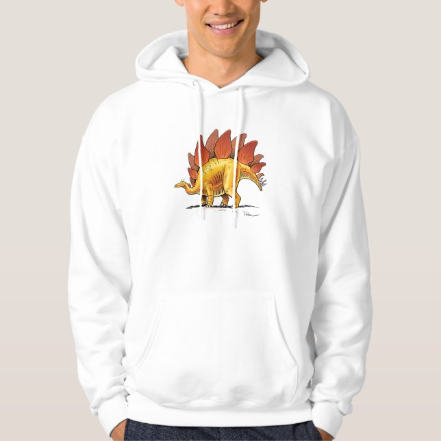 Hoodie Stegosaurus Cartoon Dinosaur (Front)
