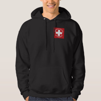 Hoodie with front pocket logo