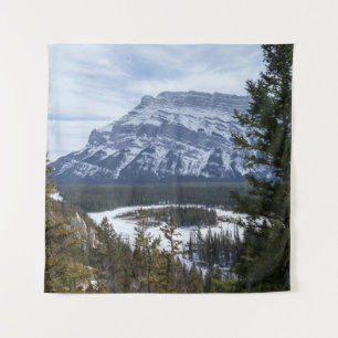  Hoodoos and Snowy Tunnel Mountain, Alberta Tapestry