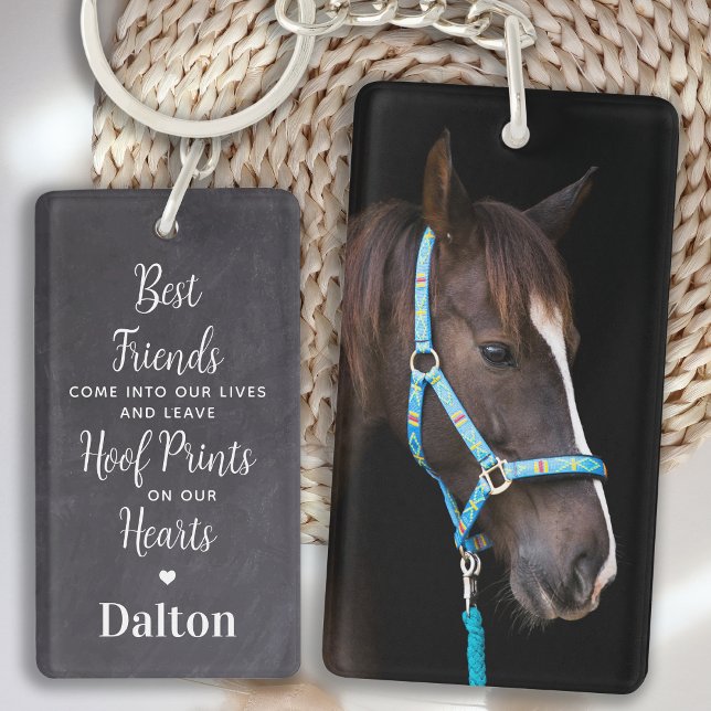 Hoof Prints on our Hearts Horse Memorial Keychain (Creator Uploaded)
