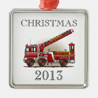 Hook and Ladder Fire Truck Metal Ornament