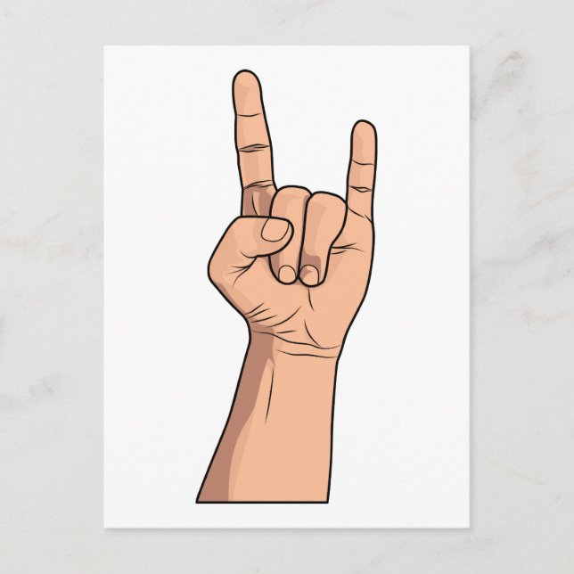 Hook 'em Hand Sign Gesture Postcard (Front)