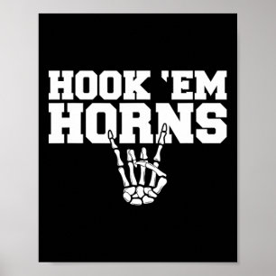 Hook em Skeleton Horns Halloween 1 Poster