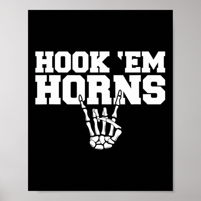 Hook em Skeleton Horns Halloween 1  Poster (Front)