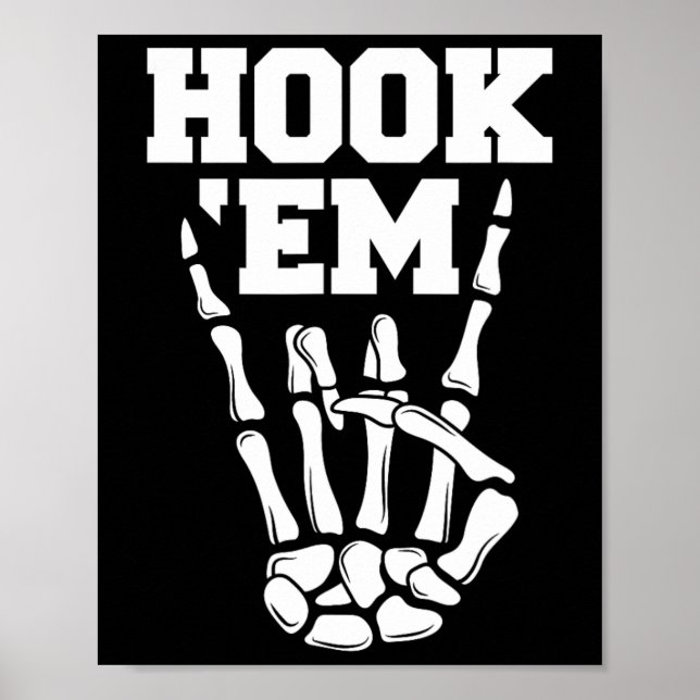 Hook em Skeleton Horns Halloween 2  Poster (Front)