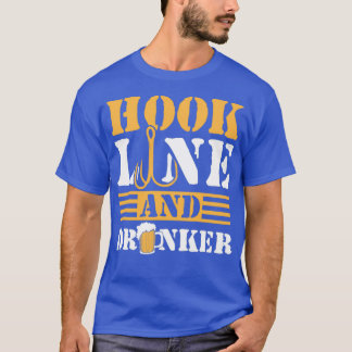 Hook Line And Drinker Fishing Funny Dad Fishing Ge T-Shirt