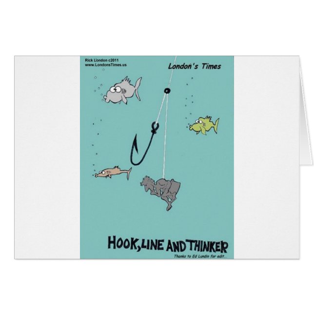 Hook Line & Thinker Funny Gifts Tees & Cards (Front Horizontal)