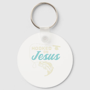 Hook On Jesus Byb Fishing Christian Religious God Keychain