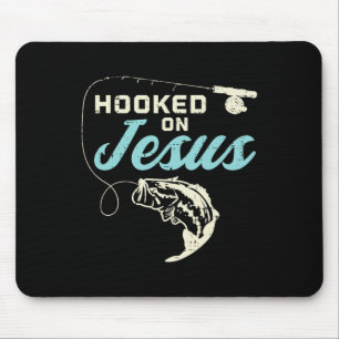 Hook On Jesus Byb Fishing Christian Religious God Mouse Pad
