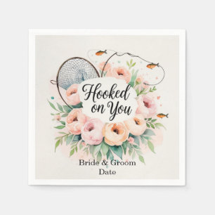 Hook on you for fishing with love Wedding  Napkin