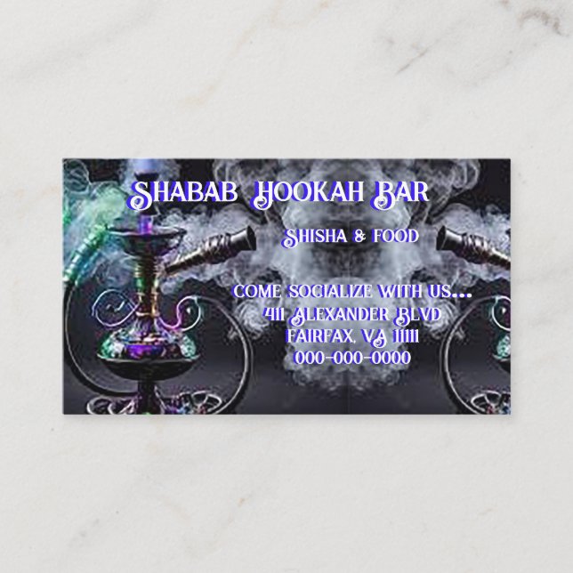 Hookah Bar Standard, 3.5" x 2.0" Business Card (Front)