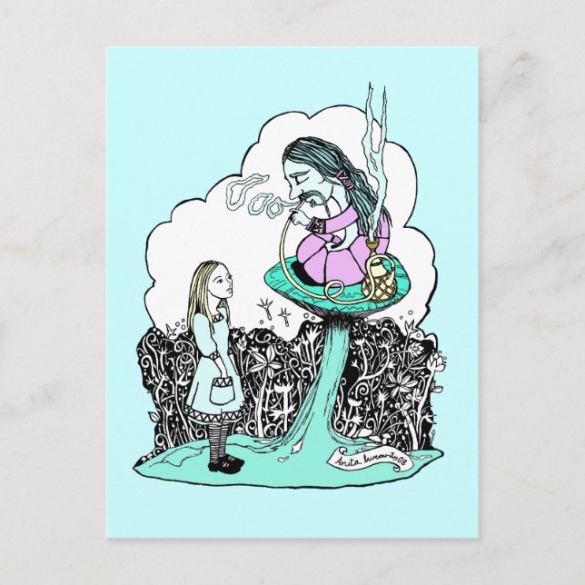 Hookah Fumer Caterpillar Carte postale (Devant)