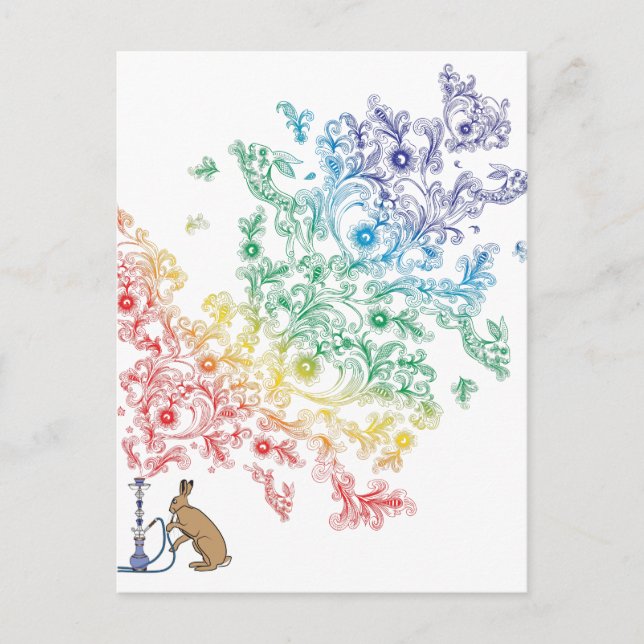 HOOKAH HARE POSTCARD (Front)